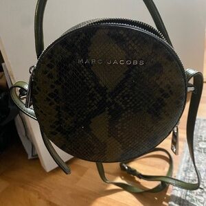 Marc Jacobs Snakeskin Embossed Leather Circle Crossbody Bag